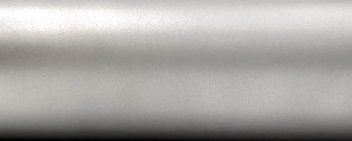 Satin bead-blasted titanium finish